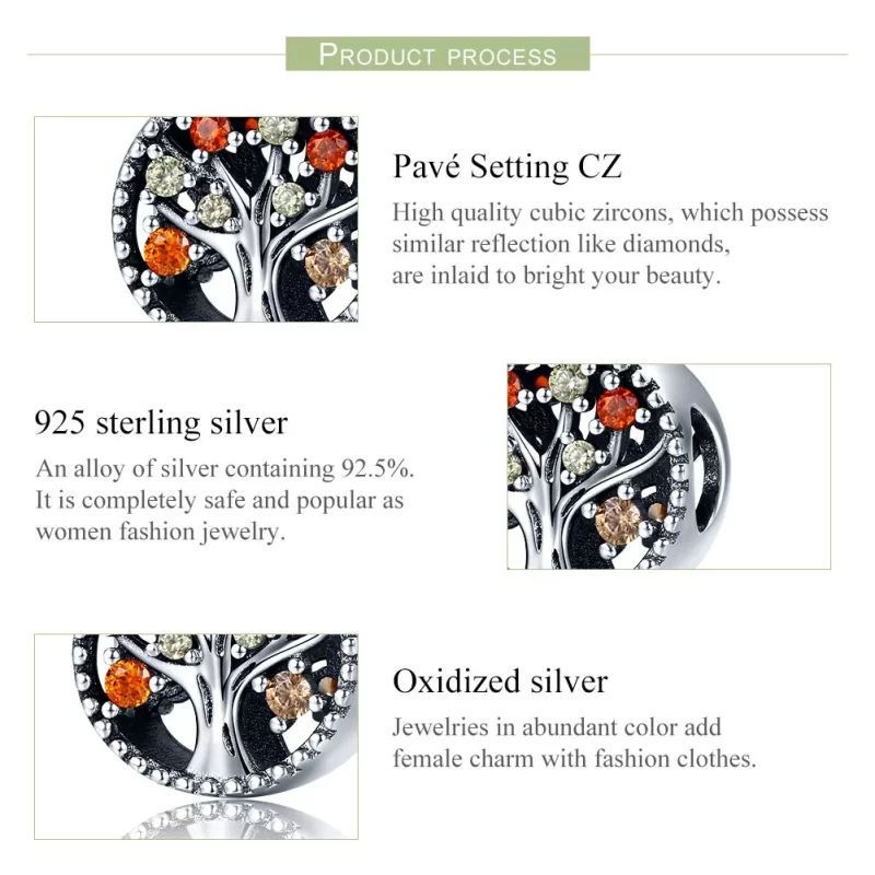 (imagen para) Charm de Plata Estilo Pandora con Fruto del Otoño - SCC219 - Ver 6