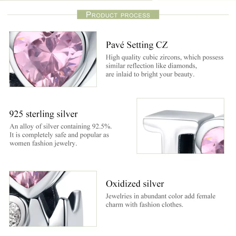 (imagen para) Charm de plata estilo Pandora con la frase "Amo a mamá" - SCC579 - Ver 8