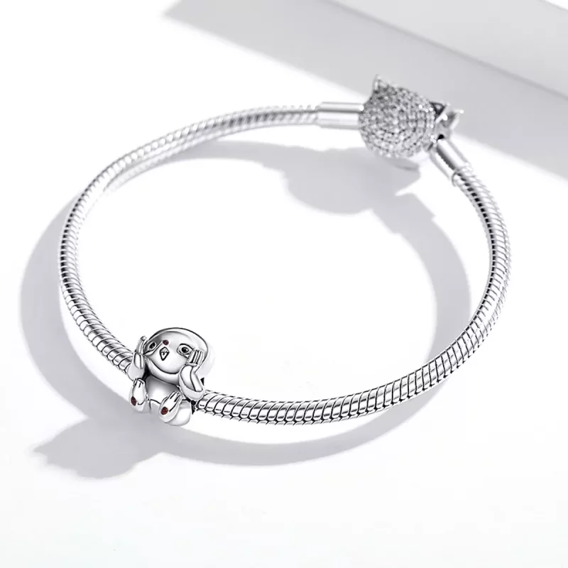 (imagen para) Charm de Plata Estilo Pandora con Lindo Perezoso - SCC1698 - Ver 3