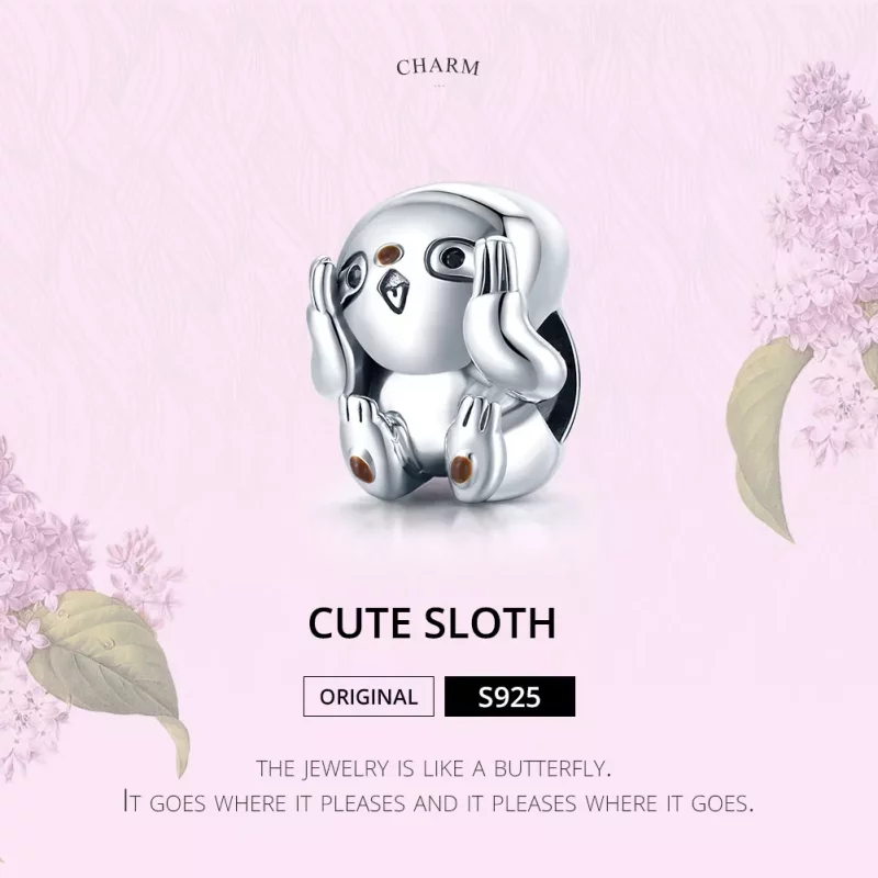 (imagen para) Charm de Plata Estilo Pandora con Lindo Perezoso - SCC1698 - Ver 6