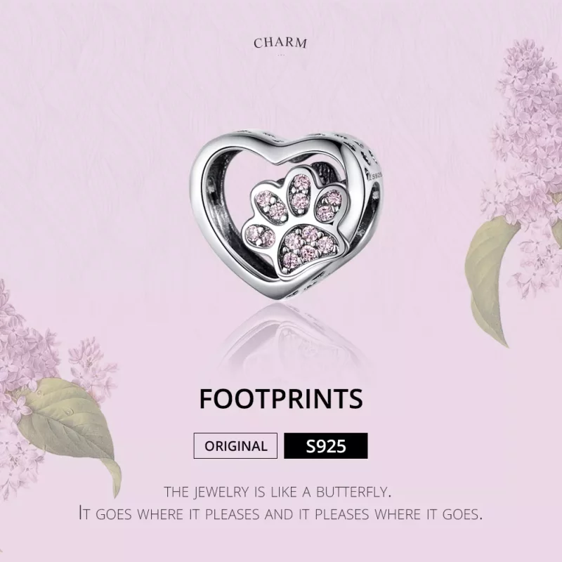 (imagen para) Charm de Plata Estilo Pandora con Marca de Mascotas - SCC1191 - Ver 2