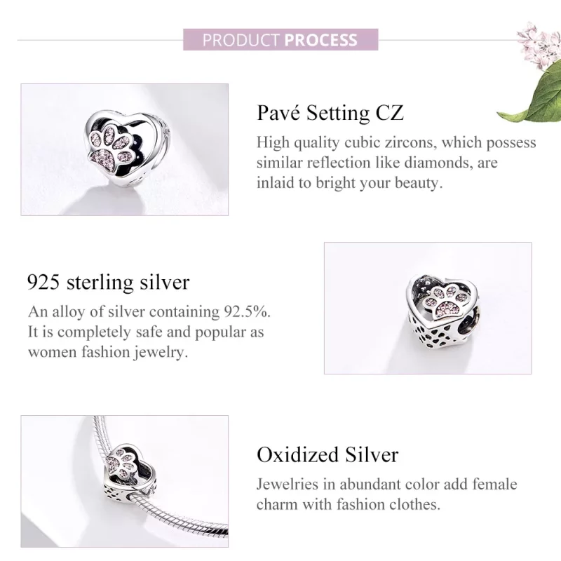 (imagen para) Charm de Plata Estilo Pandora con Marca de Mascotas - SCC1191 - Ver 4