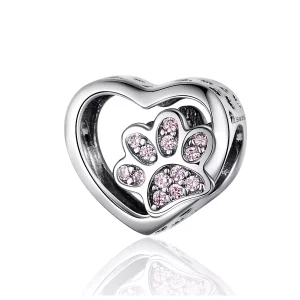 (imagen para) Charm de Plata Estilo Pandora con Marca de Mascotas - SCC1191