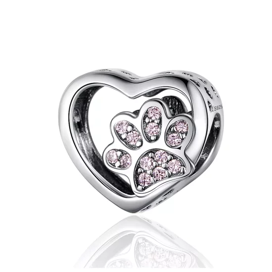 (imagen para) Charm de Plata Estilo Pandora con Marca de Mascotas - SCC1191