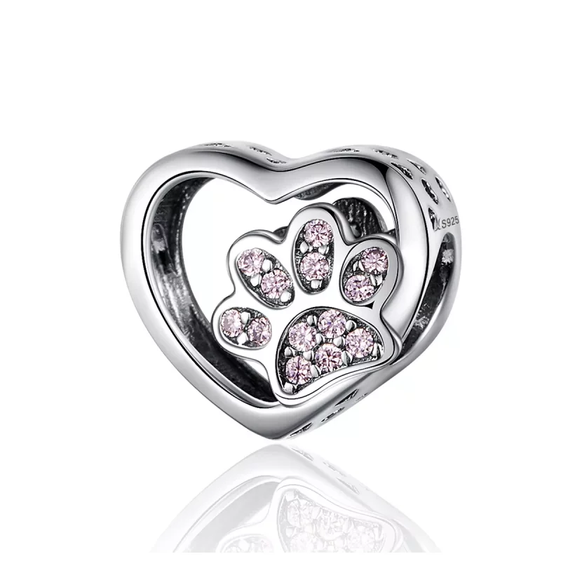 (imagen para) Charm de Plata Estilo Pandora con Marca de Mascotas - SCC1191