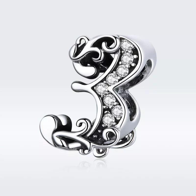 (imagen para) Charm de Plata Estilo Pandora con Número 3 - SCC1418-3 - Ver 5