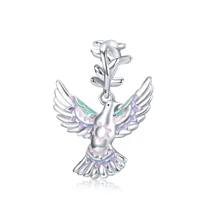 (imagen para) Charm de plata estilo Pandora con paloma de la paz - BSC295