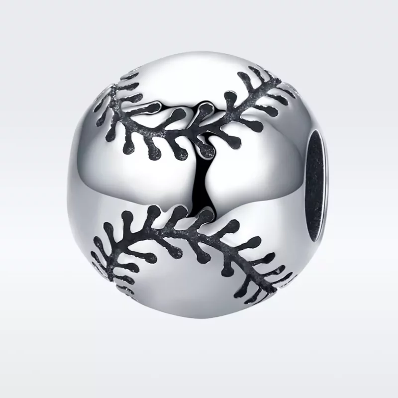 (imagen para) Charm de plata estilo Pandora con pasión por el béisbol - SCC449 - Ver 2
