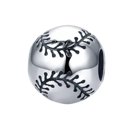 (imagen para) Charm de plata estilo Pandora con pasión por el béisbol - SCC449