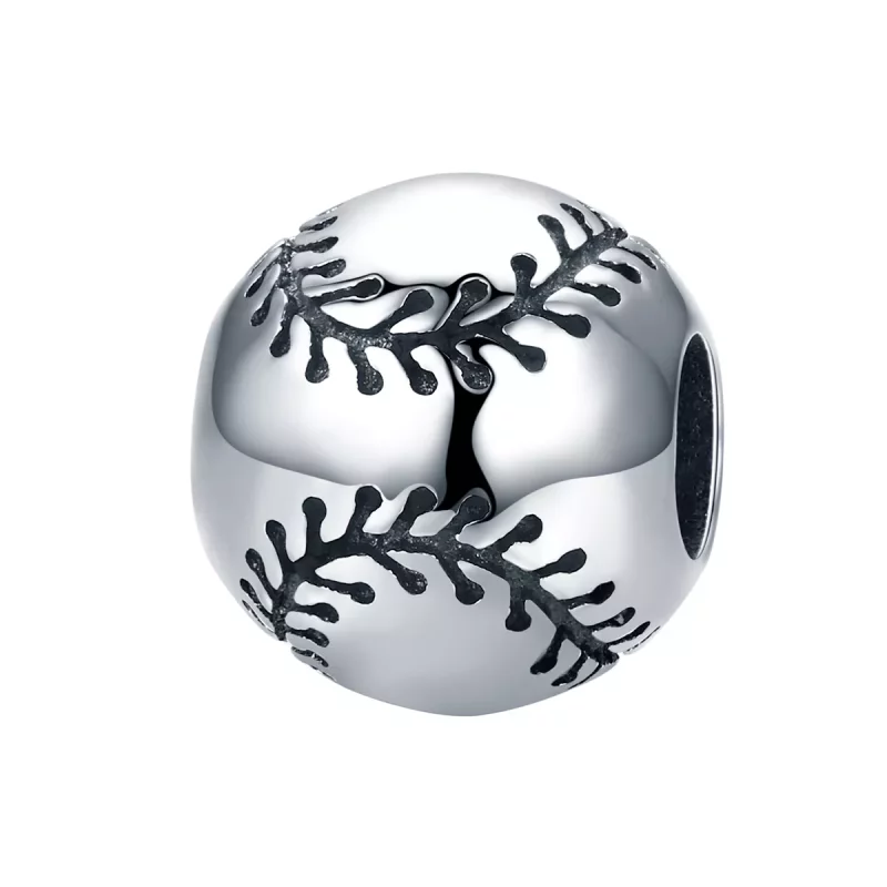 (imagen para) Charm de plata estilo Pandora con pasión por el béisbol - SCC449