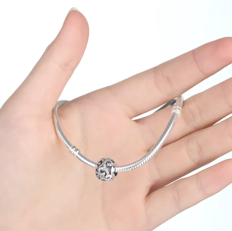 (imagen para) Charm de Plata estilo Pandora con Pavé de Plata - SCC021 - Ver 2