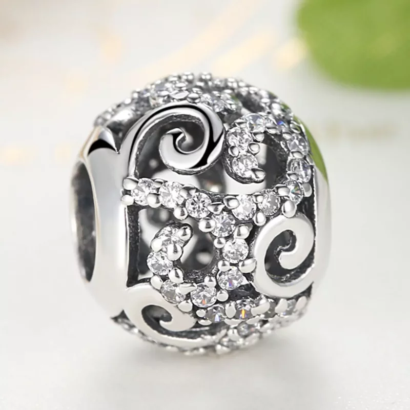 (imagen para) Charm de Plata estilo Pandora con Pavé de Plata - SCC021 - Ver 3