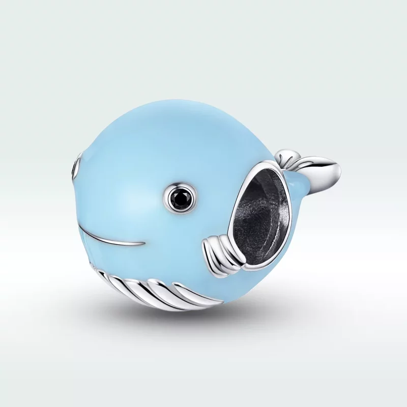 (imagen para) Charm de Plata Estilo Pandora con Pequeña Ballena Azul - BSC250 - Ver 5