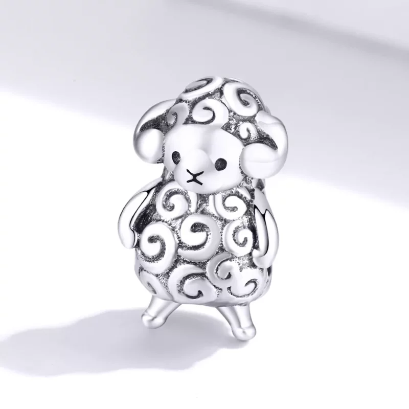 (imagen para) Charm de Plata Estilo Pandora con Pequeña Ovejita - BSC187 - Ver 2