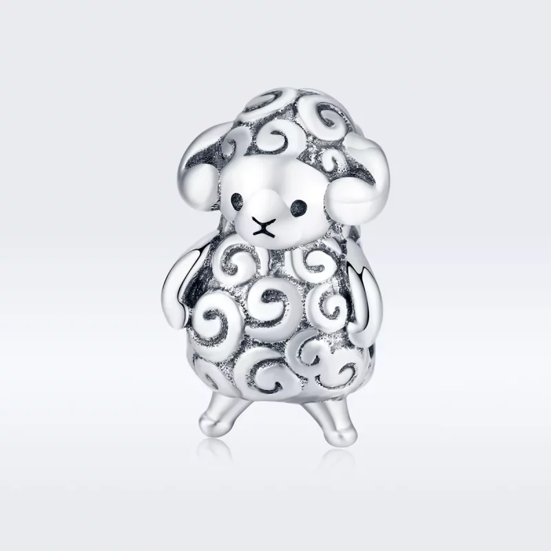 (imagen para) Charm de Plata Estilo Pandora con Pequeña Ovejita - BSC187 - Ver 5