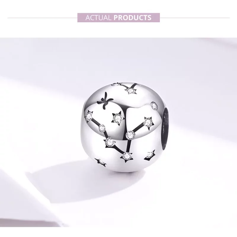 (imagen para) Charm de Plata Estilo Pandora con Signo de Piscis - SCC1218-12 - Ver 2