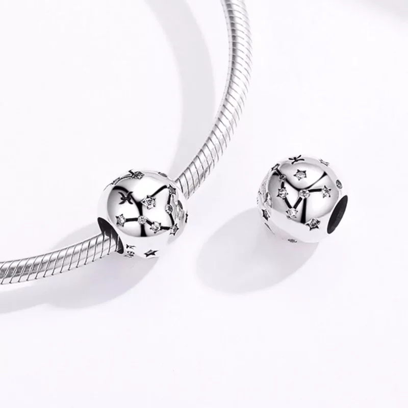 (imagen para) Charm de Plata Estilo Pandora con Signo de Piscis - SCC1218-12 - Ver 4
