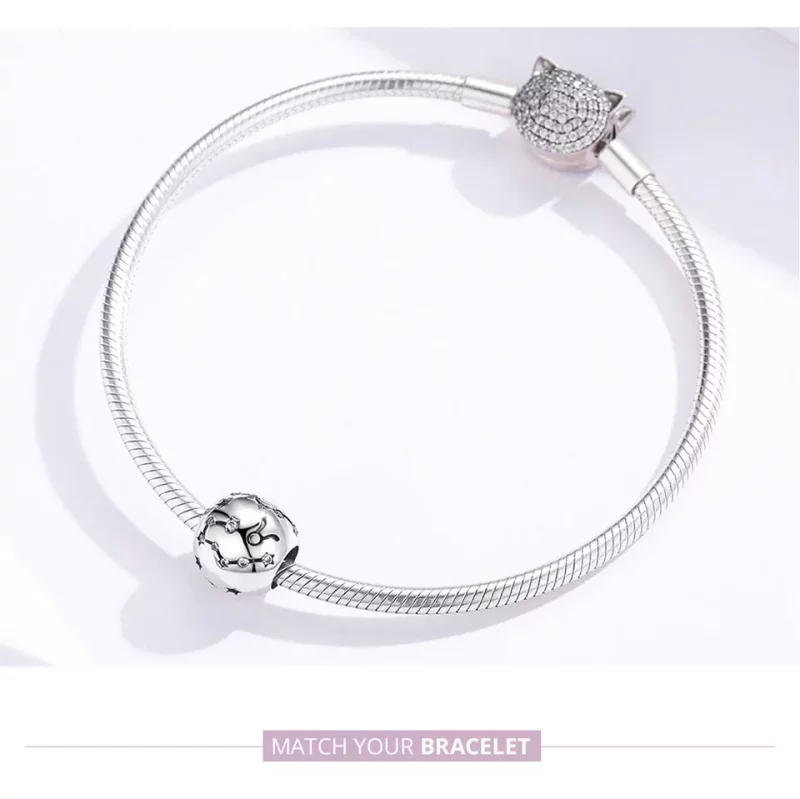 (imagen para) Charm de Plata Estilo Pandora con Signo de Tauro - SCC1218-2 - Ver 6