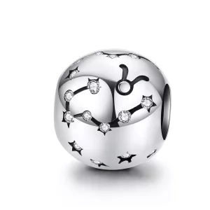 (imagen para) Charm de Plata Estilo Pandora con Signo de Tauro - SCC1218-2