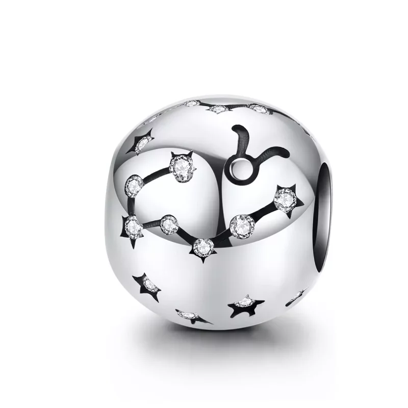 (imagen para) Charm de Plata Estilo Pandora con Signo de Tauro - SCC1218-2