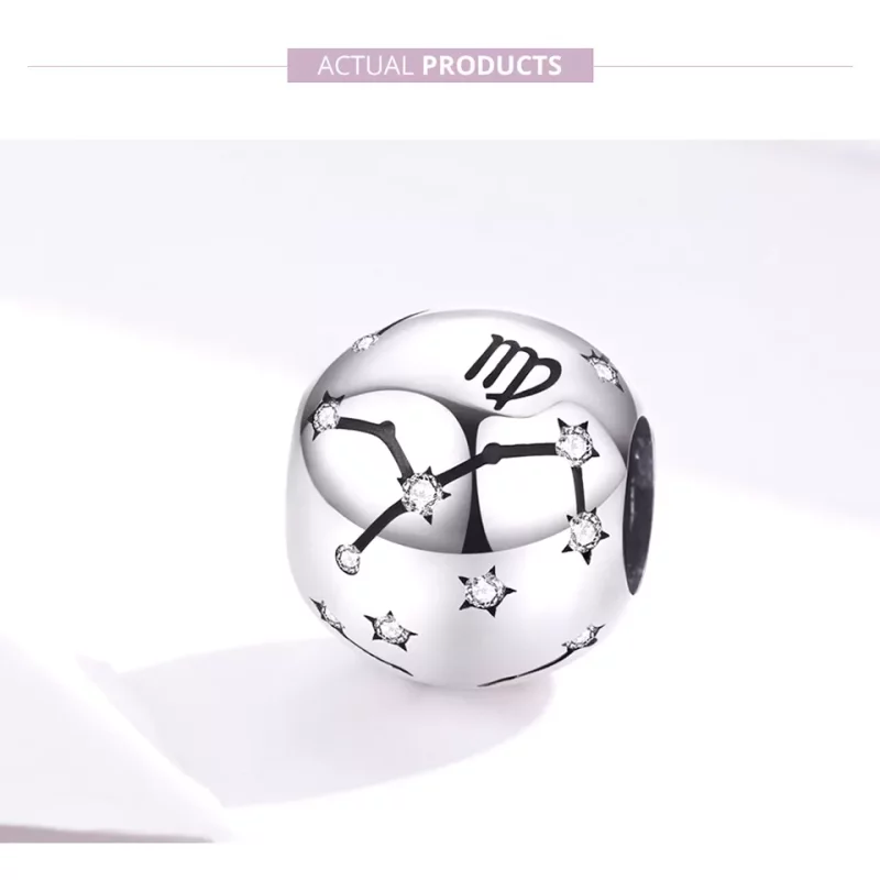 (imagen para) Charm de plata estilo Pandora con signo de Virgo - SCC1218-6 - Ver 2