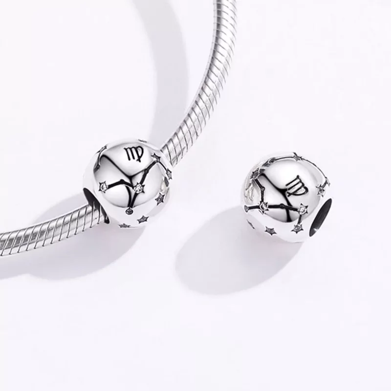 (imagen para) Charm de plata estilo Pandora con signo de Virgo - SCC1218-6 - Ver 4