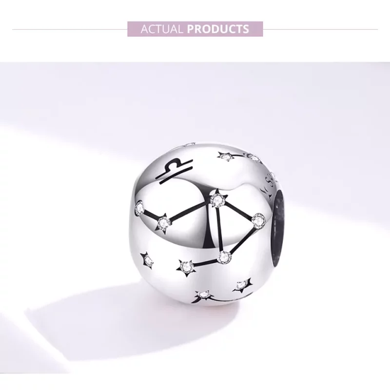 (imagen para) Charm de Plata Estilo Pandora con signo Libra - SCC1218-7 - Ver 2