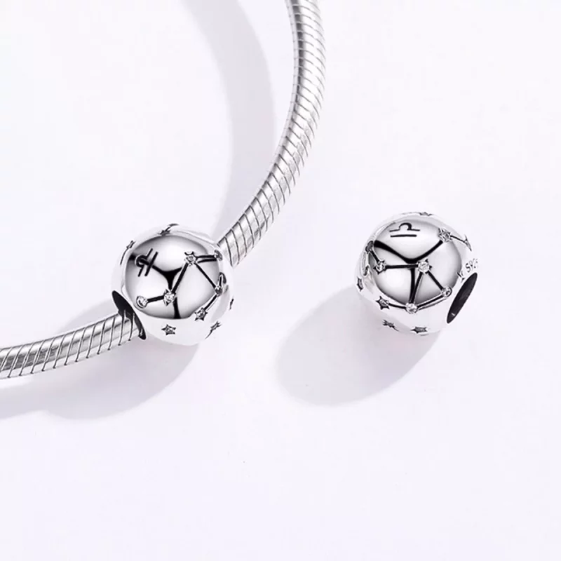 (imagen para) Charm de Plata Estilo Pandora con signo Libra - SCC1218-7 - Ver 4