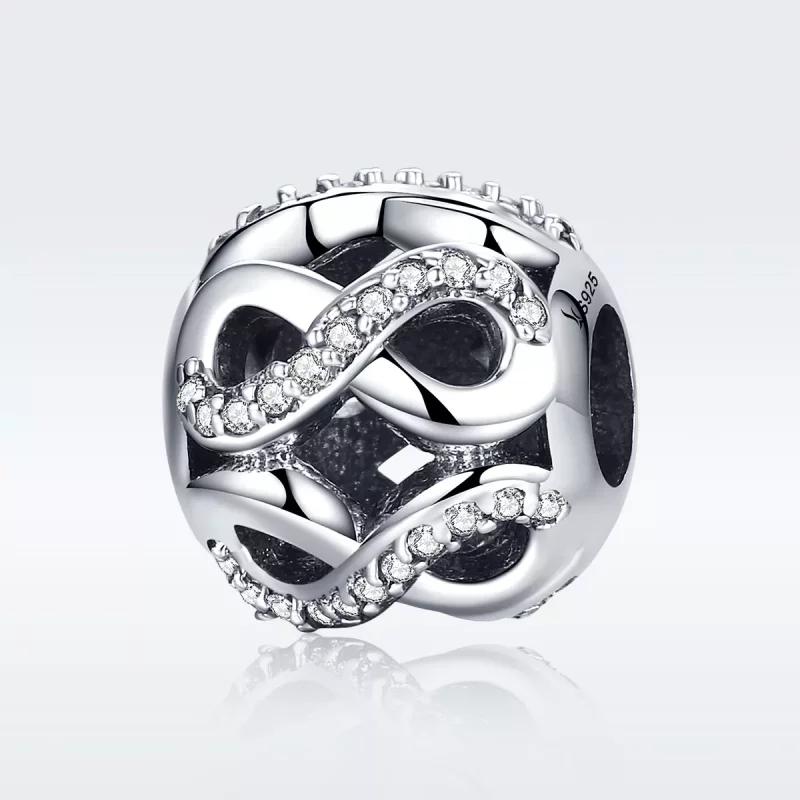 (imagen para) Charm de plata estilo Pandora con símbolo infinito - SCC141 - Ver 2