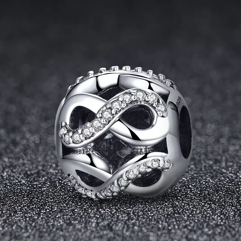 (imagen para) Charm de plata estilo Pandora con símbolo infinito - SCC141 - Ver 3