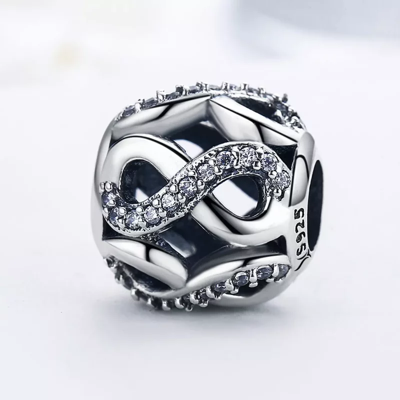 (imagen para) Charm de plata estilo Pandora con símbolo infinito - SCC141 - Ver 4