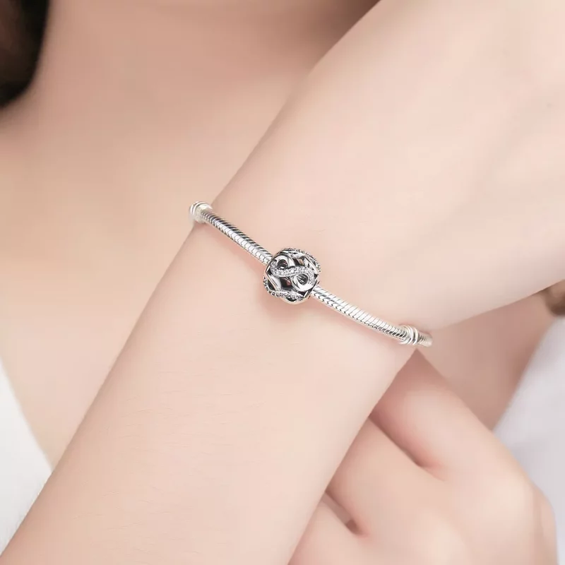 (imagen para) Charm de plata estilo Pandora con símbolo infinito - SCC141 - Ver 6