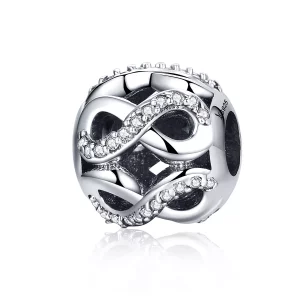 (imagen para) Charm de plata estilo Pandora con símbolo infinito - SCC141