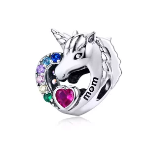 (imagen para) Charm de Plata Estilo Pandora con Unicornio para Mamá - SCC1160