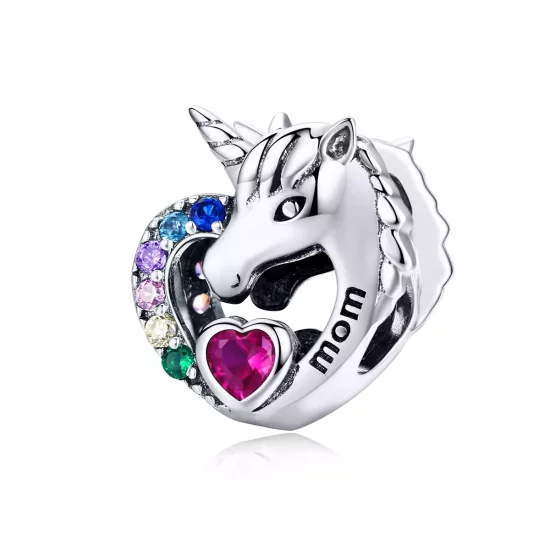 (imagen para) Charm de Plata Estilo Pandora con Unicornio para Mamá - SCC1160