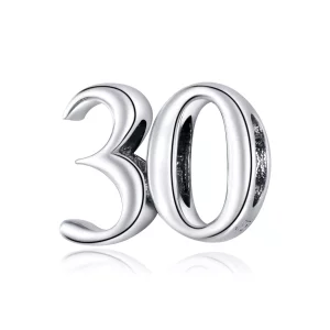 (imagen para) Charm de plata estilo Pandora de 30 cumpleaños - SCC1622
