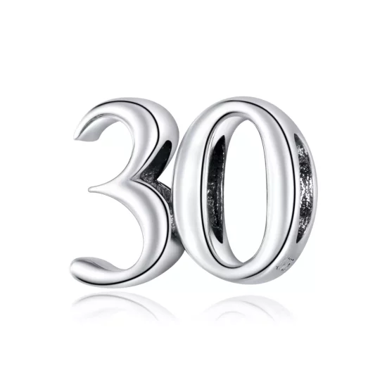 (imagen para) Charm de plata estilo Pandora de 30 cumpleaños - SCC1622