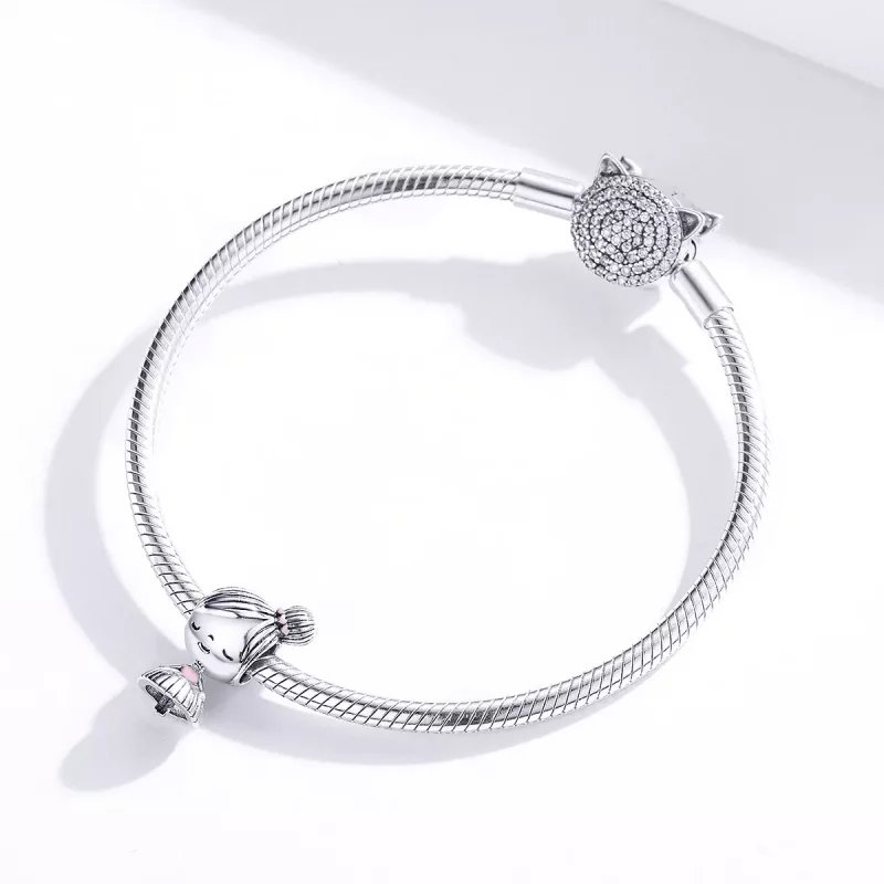 (imagen para) Charm de Plata Estilo Pandora "Es una niña" - SCC1335 - Ver 3