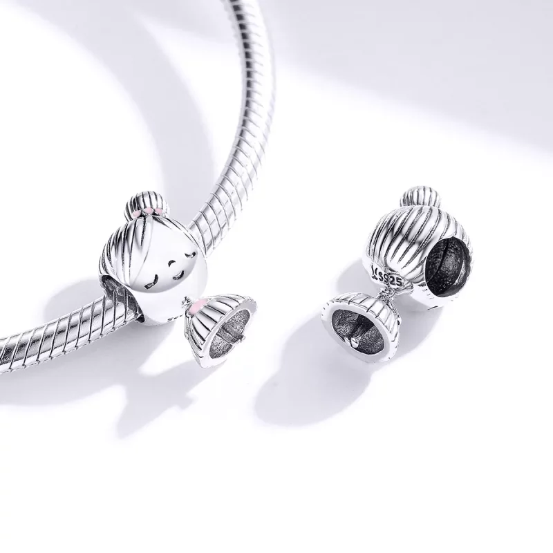 (imagen para) Charm de Plata Estilo Pandora "Es una niña" - SCC1335 - Ver 4