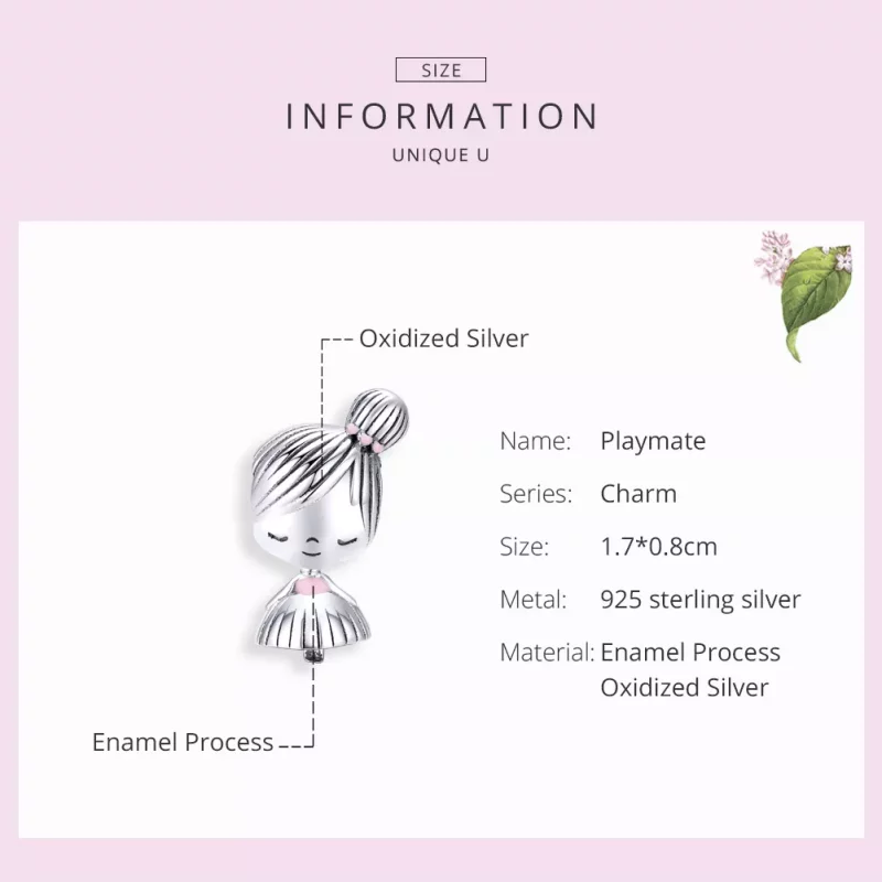 (imagen para) Charm de Plata Estilo Pandora "Es una niña" - SCC1335 - Ver 7