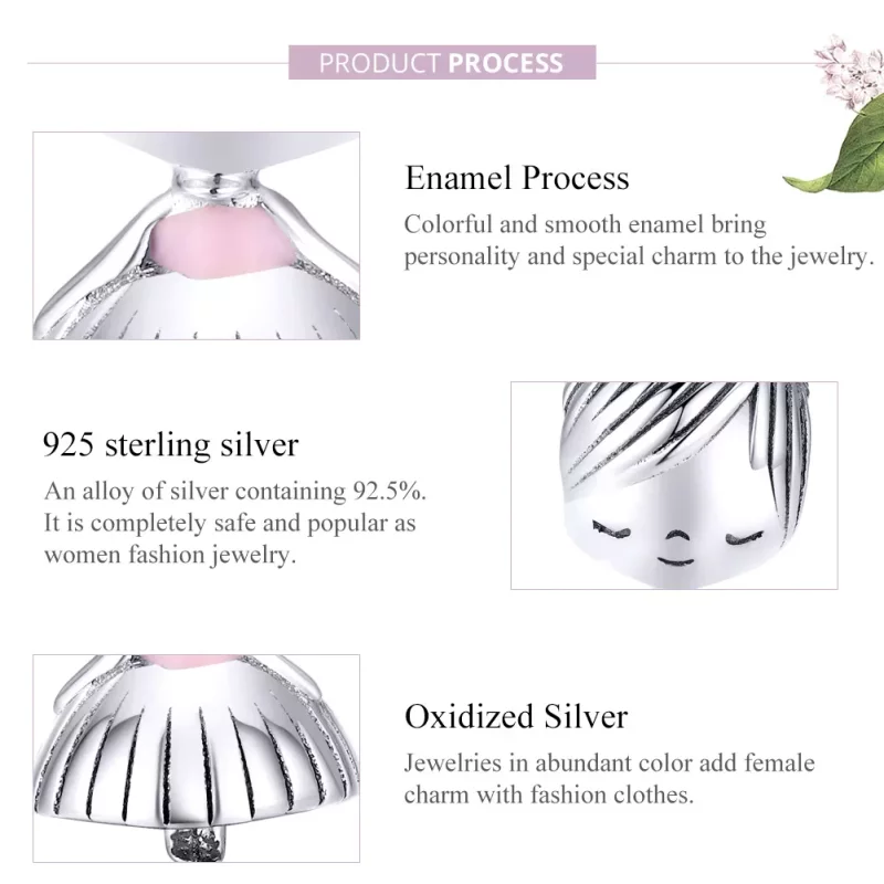 (imagen para) Charm de Plata Estilo Pandora "Es una niña" - SCC1335 - Ver 8