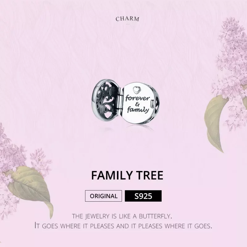 (imagen para) Charm de Plata Estilo Pandora "Forever & Family" - SCC1259 - Ver 2