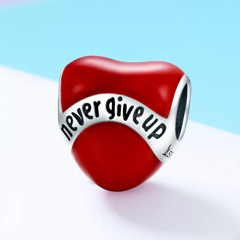 (imagen para) Charm de Plata Estilo Pandora "No te Rindas" - SCC808 - Ver 2