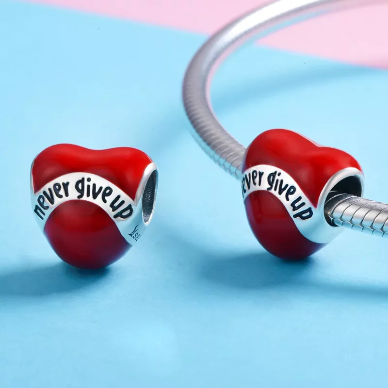 (imagen para) Charm de Plata Estilo Pandora "No te Rindas" - SCC808 - Ver 3