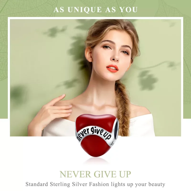(imagen para) Charm de Plata Estilo Pandora "No te Rindas" - SCC808 - Ver 6
