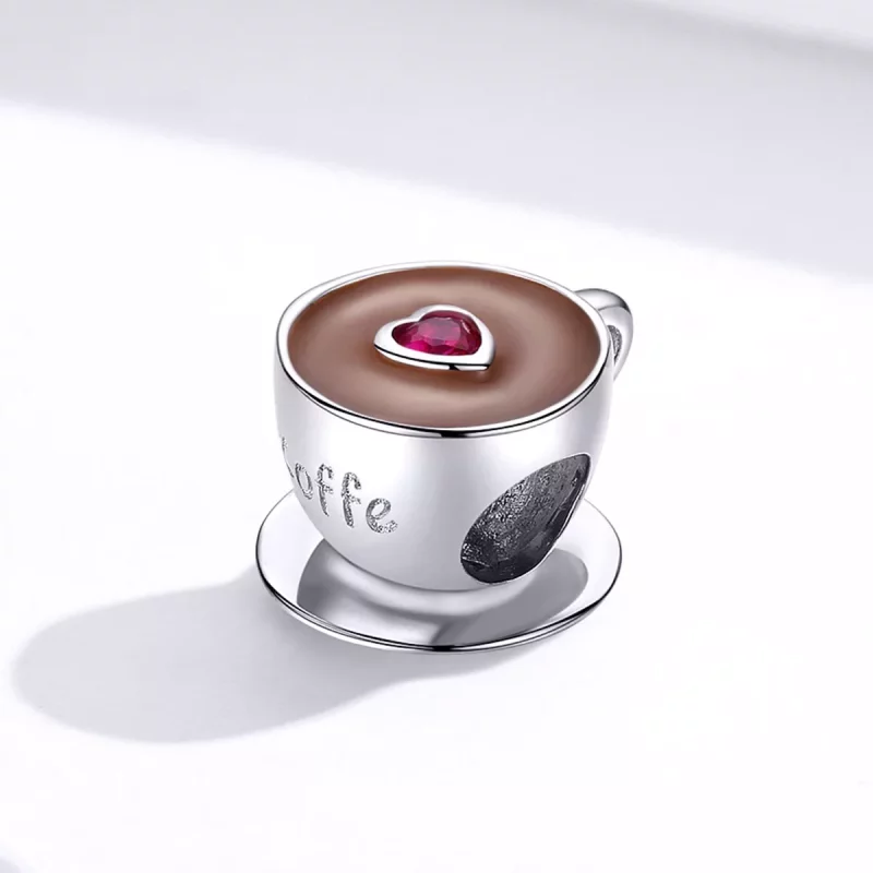 (imagen para) Charm de Plata Estilo Pandora para Café de la Tarde - SCC1286 - Ver 3