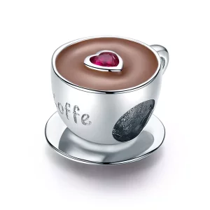 Charm de Plata Estilo Pandora para Café de la Tarde - SCC1286 (imagen para) Charm de Plata Estilo Pandora para Café de la Tarde - SCC1286