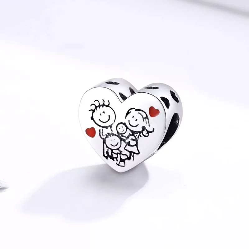 (imagen para) Charm de Plata Estilo Pandora para Mi Familia - BSC237 - Ver 2