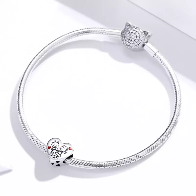 (imagen para) Charm de Plata Estilo Pandora para Mi Familia - BSC237 - Ver 3