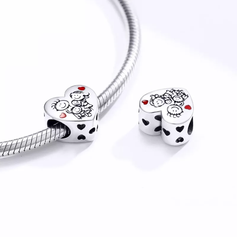 (imagen para) Charm de Plata Estilo Pandora para Mi Familia - BSC237 - Ver 4